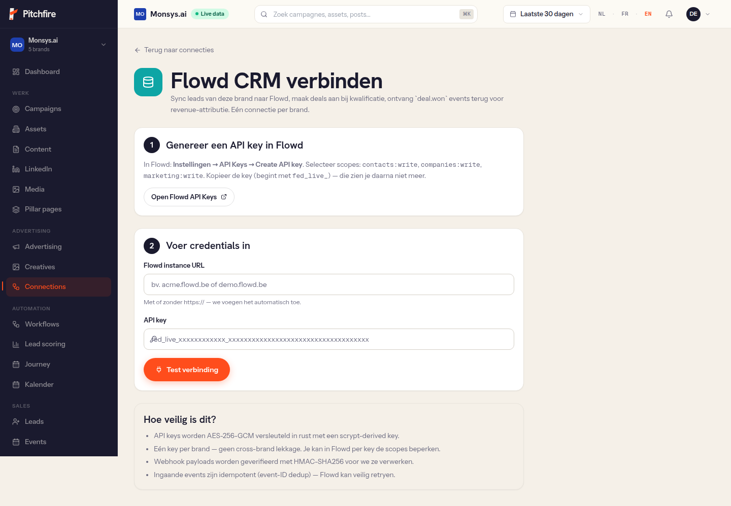 Flowd CRM setup wizard